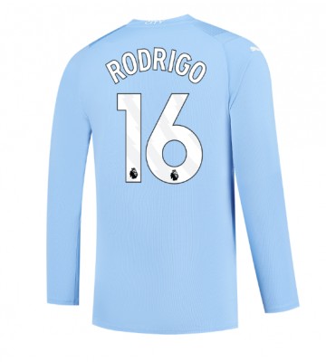 Manchester City Rodri Hernandez #16 Koszulka Podstawowych 2023-24 Długi Rękaw